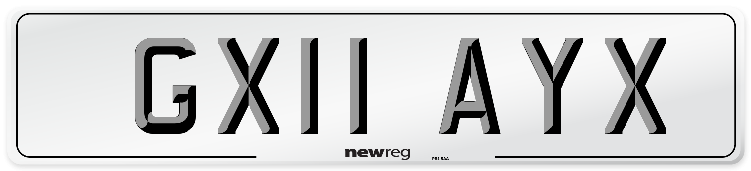 GX11 AYX Number Plate from New Reg
